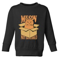 Meow Not Impressed Sarcastic Cat Meme Grumpy Feline In Box .Png Toddler Sweatshirt