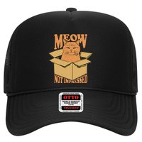 Meow Not Impressed Sarcastic Cat Meme Grumpy Feline In Box .Png Trucker Hat