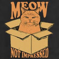 Meow Not Impressed Sarcastic Cat Meme Grumpy Feline In Box .Png Trucker Hat