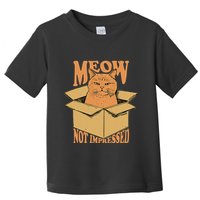 Meow Not Impressed Sarcastic Cat Meme Grumpy Feline In Box .Png Toddler T-Shirt