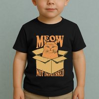 Meow Not Impressed Sarcastic Cat Meme Grumpy Feline In Box .Png Toddler T-Shirt