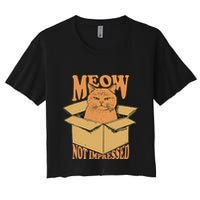 Meow Not Impressed Sarcastic Cat Meme Grumpy Feline In Box .Png Crop Top