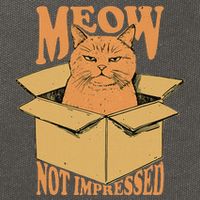 Meow Not Impressed Sarcastic Cat Meme Grumpy Feline In Box .Png Cotton Canvas Backpack