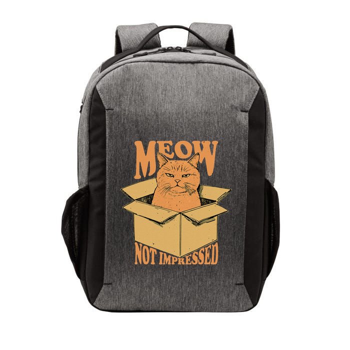 Meow Not Impressed Sarcastic Cat Meme Grumpy Feline In Box .Png Vector Backpack