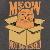Meow Not Impressed Sarcastic Cat Meme Grumpy Feline In Box .Png Vector Backpack