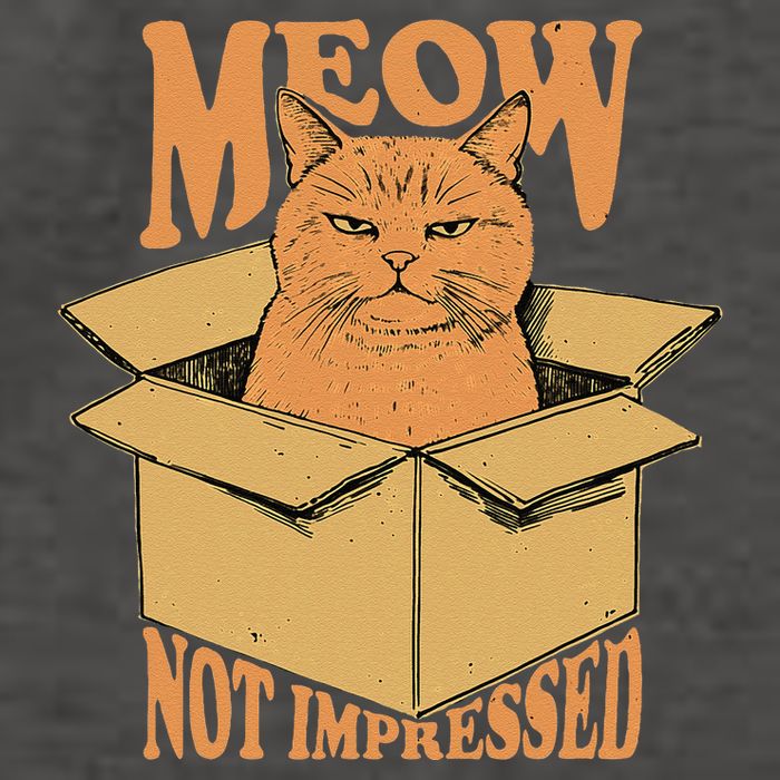 Meow Not Impressed Sarcastic Cat Meme Grumpy Feline In Box .Png Vector Backpack