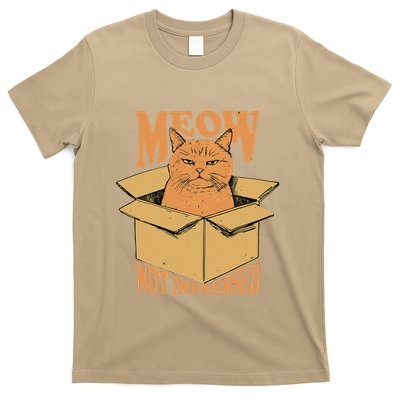 Meow Not Impressed Sarcastic Cat Meme Grumpy Feline In Box .Png T-Shirt