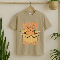 Meow Not Impressed Sarcastic Cat Meme Grumpy Feline In Box .Png T-Shirt