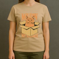 Meow Not Impressed Sarcastic Cat Meme Grumpy Feline In Box .Png T-Shirt
