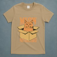 Meow Not Impressed Sarcastic Cat Meme Grumpy Feline In Box .Png T-Shirt