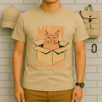 Meow Not Impressed Sarcastic Cat Meme Grumpy Feline In Box .Png T-Shirt
