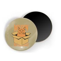Meow Not Impressed Sarcastic Cat Meme Grumpy Feline In Box .Png Magnet