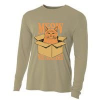 Meow Not Impressed Sarcastic Cat Meme Grumpy Feline In Box .Png Cooling Performance Long Sleeve Crew