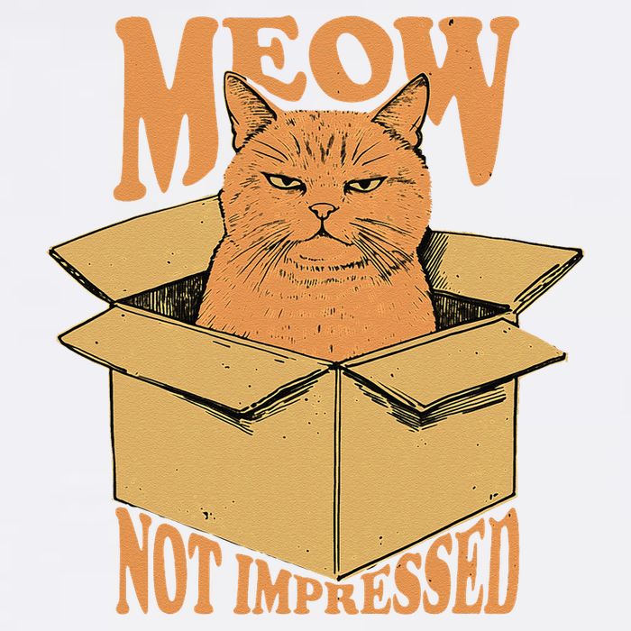 Meow Not Impressed Sarcastic Cat Meme Grumpy Feline In Box .Png Garment-Dyed Sweatshirt