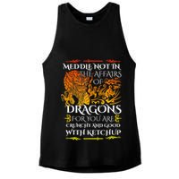 Meddle Not In The Affairs Of Dragons Ladies PosiCharge Tri-Blend Wicking Tank