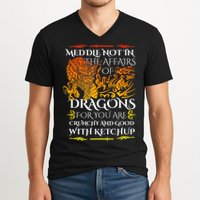Meddle Not In The Affairs Of Dragons V-Neck T-Shirt