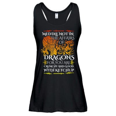 Meddle Not In The Affairs Of Dragons Ladies Essential Flowy Tank