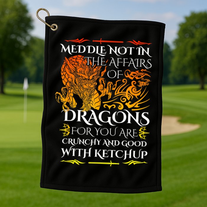 Meddle Not In The Affairs Of Dragons Golf Towel