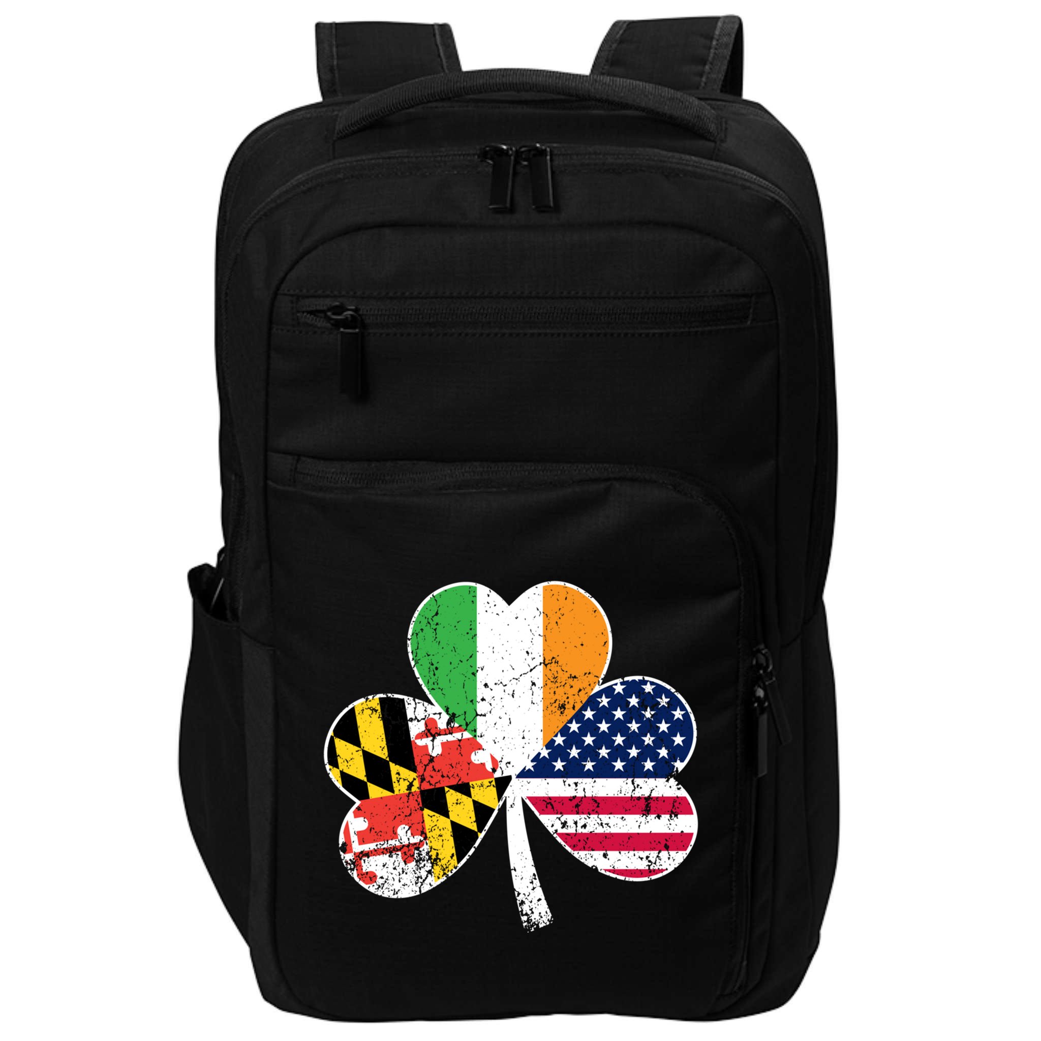 Maryland Native Irish American Flag Shamrock St Patricks Day Cute Gift Impact Tech Backpack