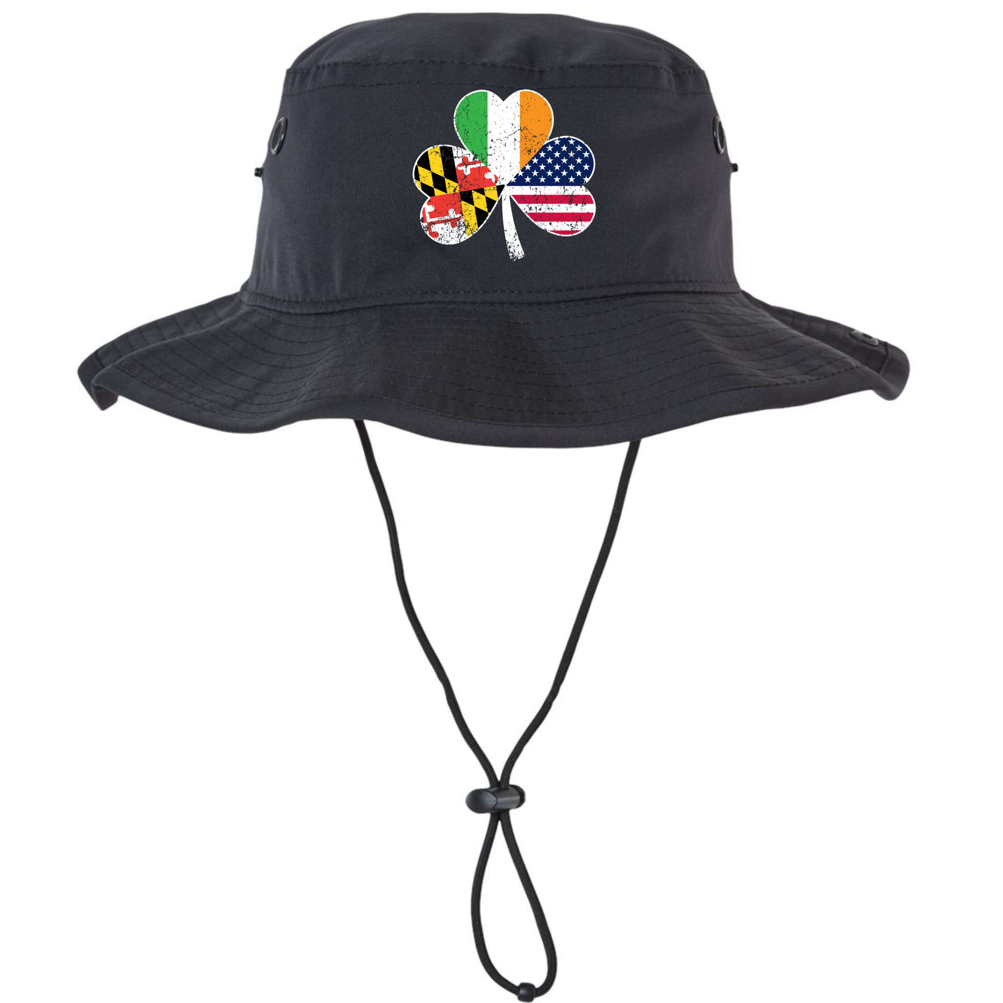 Maryland Native Irish American Flag Shamrock St Patricks Day Cute Gift Bucket Hat