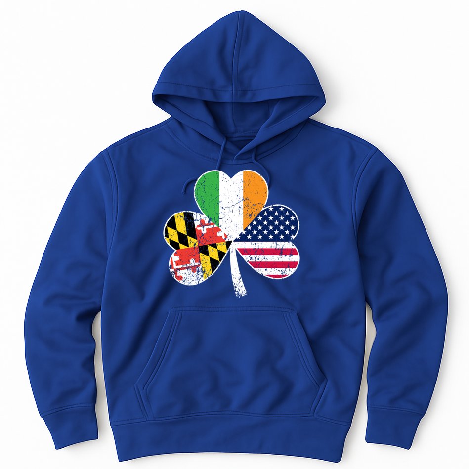 Maryland Native Irish American Flag Shamrock St Patricks Day Cute Gift Hoodie