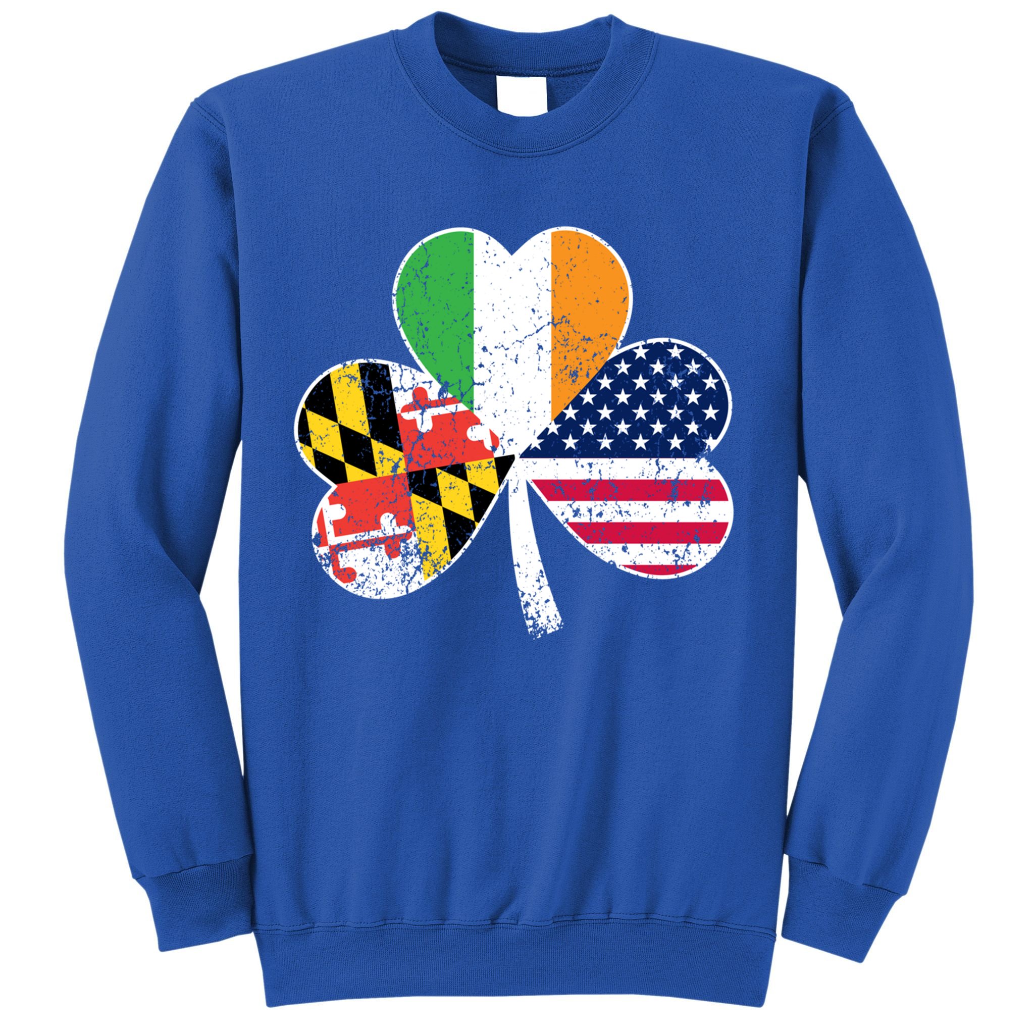 Maryland Native Irish American Flag Shamrock St Patricks Day Cute Gift Sweatshirt