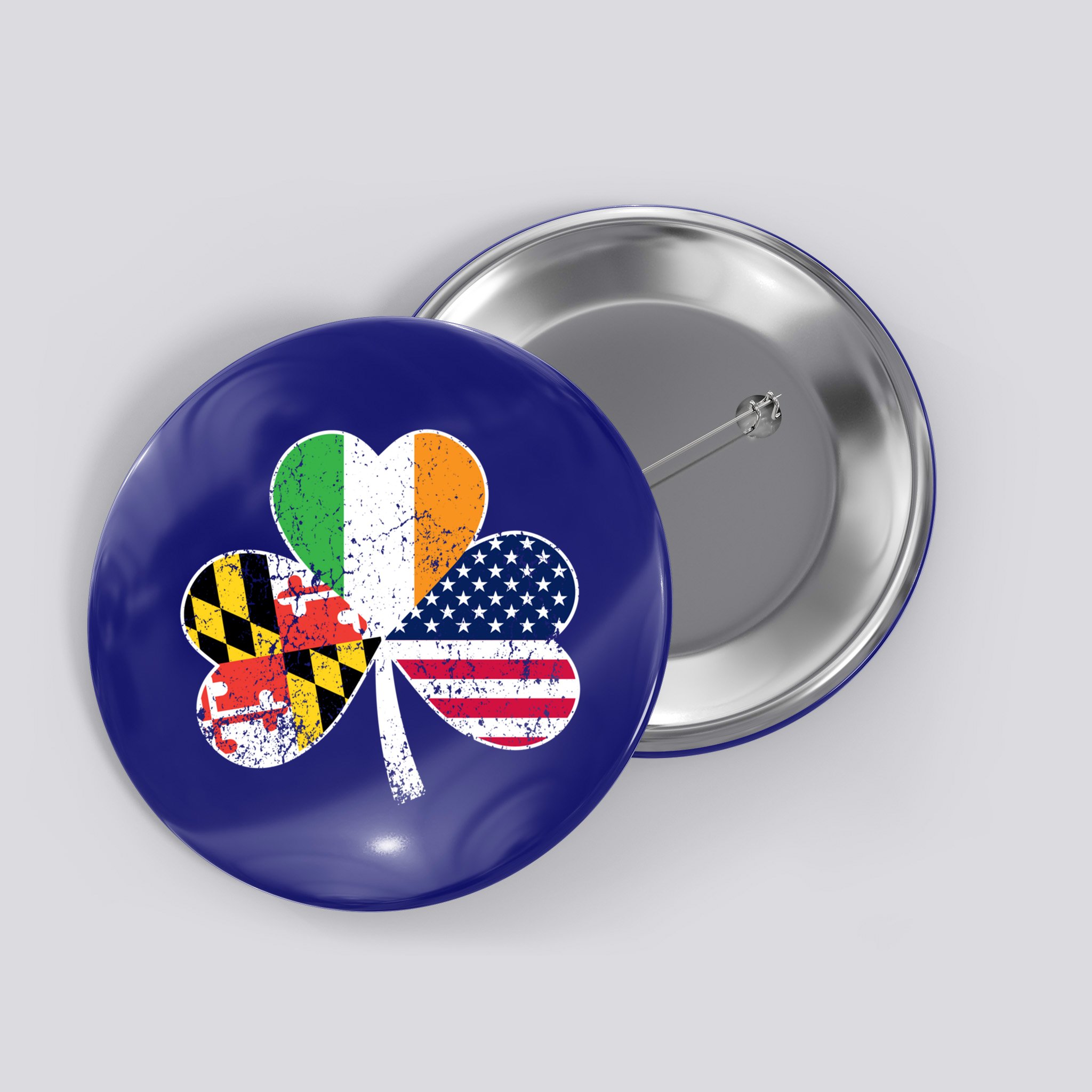 Maryland Native Irish American Flag Shamrock St Patricks Day Cute Gift Button