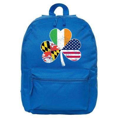 Maryland Native Irish American Flag Shamrock St Patricks Day Cute Gift 16 in Basic Backpack