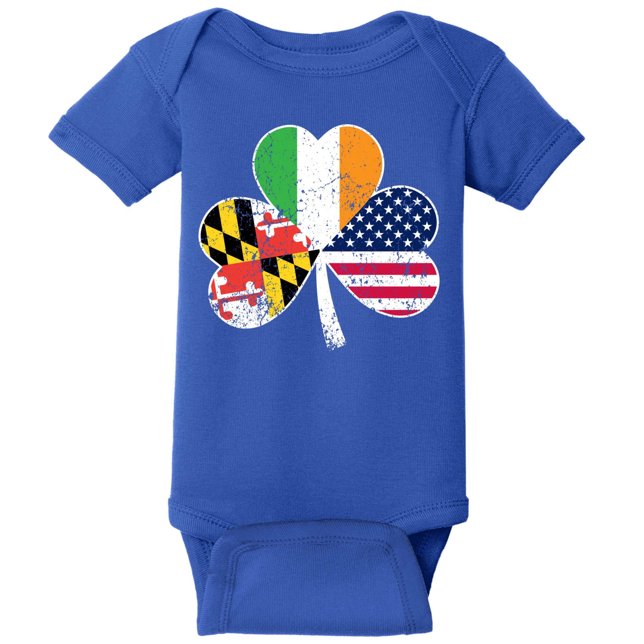 Maryland Native Irish American Flag Shamrock St Patricks Day Cute Gift Baby Bodysuit