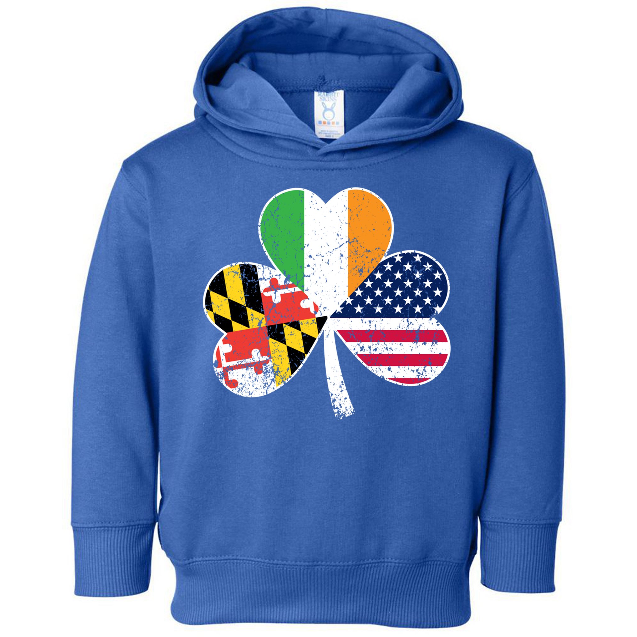Maryland Native Irish American Flag Shamrock St Patricks Day Cute Gift Toddler Hoodie