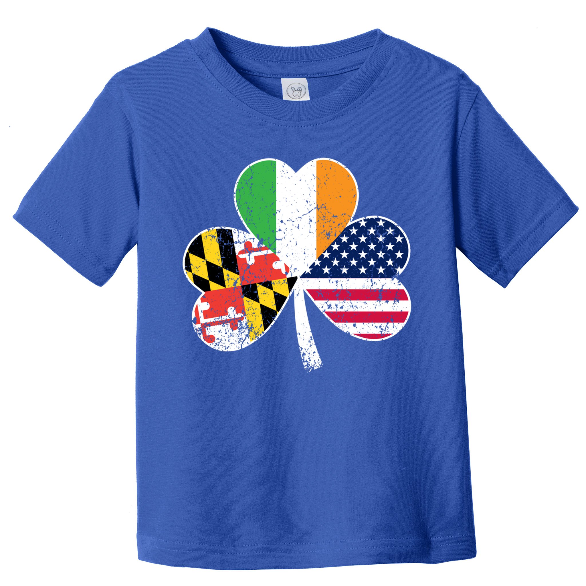 Maryland Native Irish American Flag Shamrock St Patricks Day Cute Gift Toddler T-Shirt