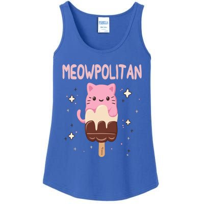 Meowpolitan Neapolitan Ice Cream Cute Gift Ladies Essential Tank