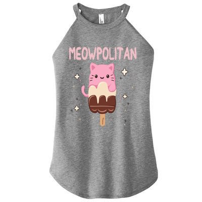 Meowpolitan Neapolitan Ice Cream Cute Gift Women's Perfect Tri Rocker Tank