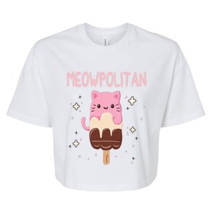 Meowpolitan Neapolitan Ice Cream Cute Gift Bella+Canvas Jersey Crop Tee