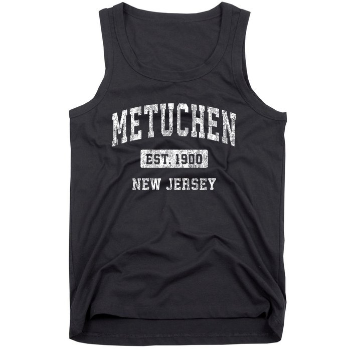 Metuchen New Jersey Nj Vintage Sports Established Tank Top