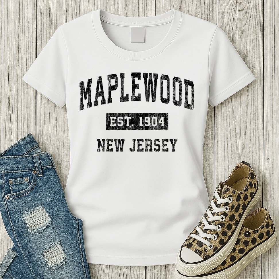 Maplewood New Jersey Nj Vintage Established Sports Design Womens T-Shirt