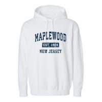 Maplewood New Jersey Nj Vintage Sports Garment-Dyed Fleece Hoodie