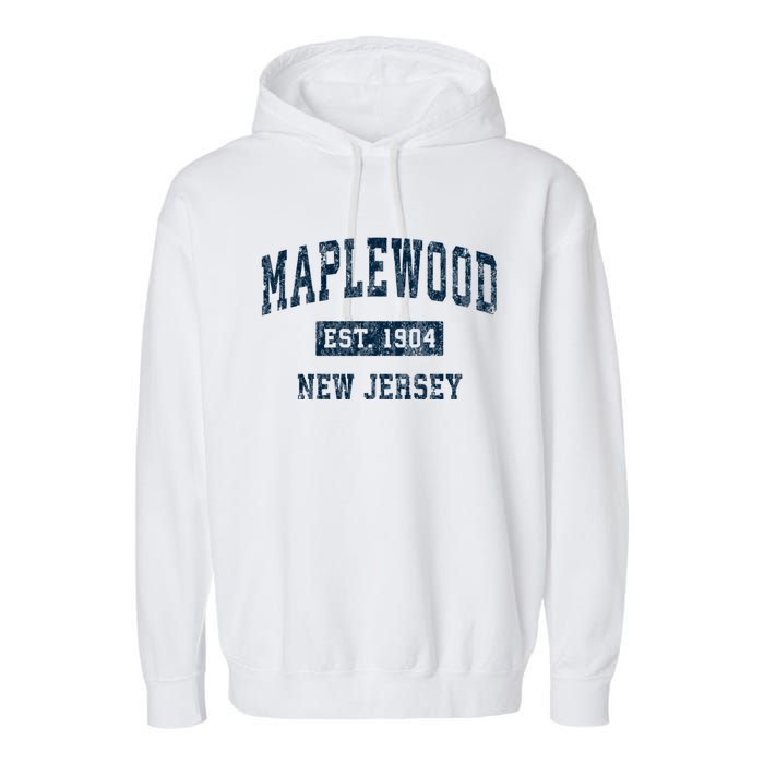 Maplewood New Jersey Nj Vintage Sports Garment-Dyed Fleece Hoodie