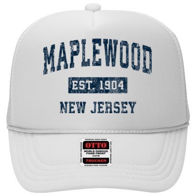 Maplewood New Jersey Nj Vintage Sports High Crown Mesh Back Trucker Hat