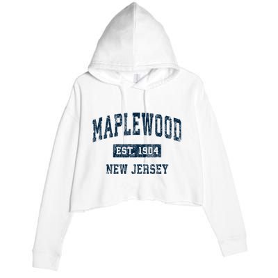 Maplewood New Jersey Nj Vintage Sports Crop Fleece Hoodie