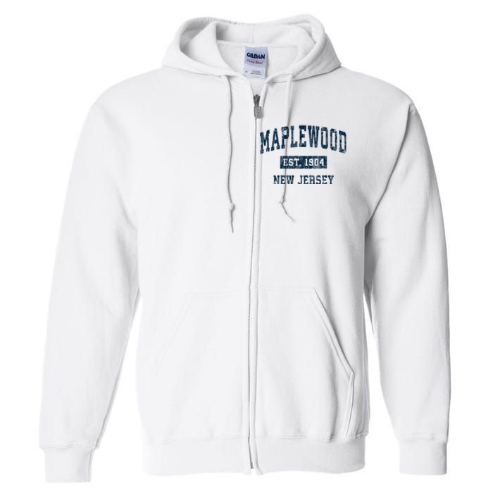 Maplewood New Jersey Nj Vintage Sports Full Zip Hoodie