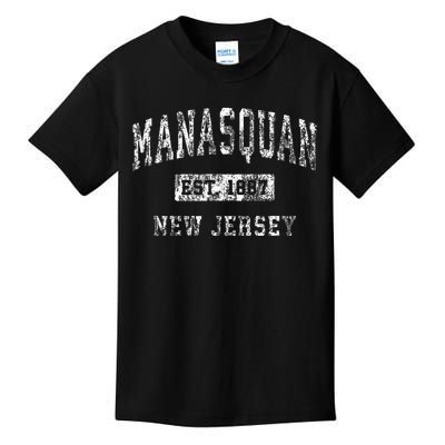 Manasquan New Jersey Nj Vintage Established Sports Kids T-Shirt