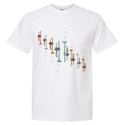 Music Notes Jazz Musician Trumpeter Gift Trumpet Garment-Dyed Heavyweight T-Shirt