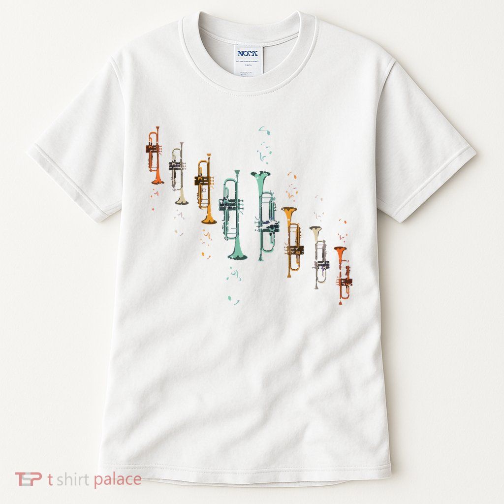 Music Notes Jazz Musician Trumpeter Gift Trumpet Tall T-Shirt