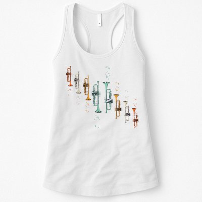 Music Notes Jazz Musician Trumpeter Gift Trumpet Womens Tank Top