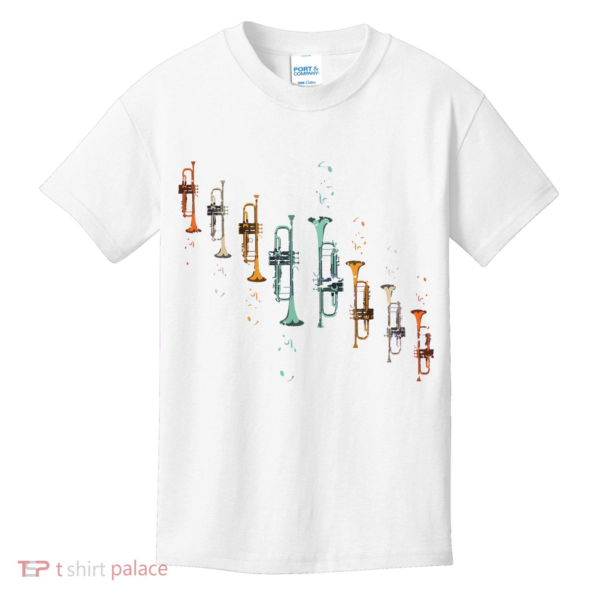 Music Notes Jazz Musician Trumpeter Gift Trumpet Kids T-Shirt