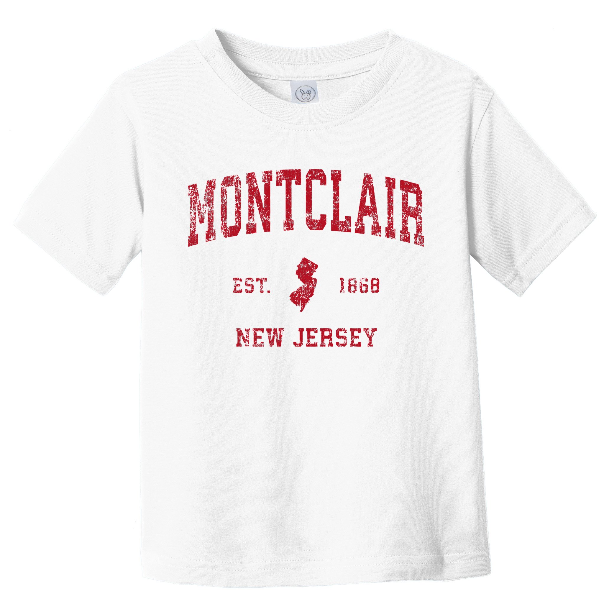 Montclair New Jersey Nj Vintage Sports Design Red Print Toddler T-Shirt