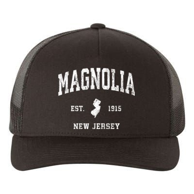 Magnolia New Jersey Nj Vintage Athletic Sports Yupoong Adult 5-Panel Trucker Hat