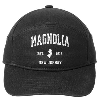 Magnolia New Jersey Nj Vintage Athletic Sports 7-Panel Snapback Hat