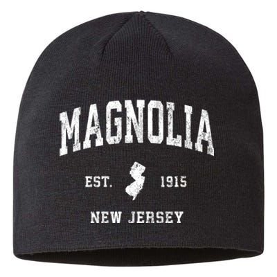 Magnolia New Jersey Nj Vintage Athletic Sports Sustainable Beanie